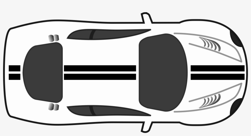 Black And White Race Car Png Transparent Black And - Car Top View Icon, transparent png #324892