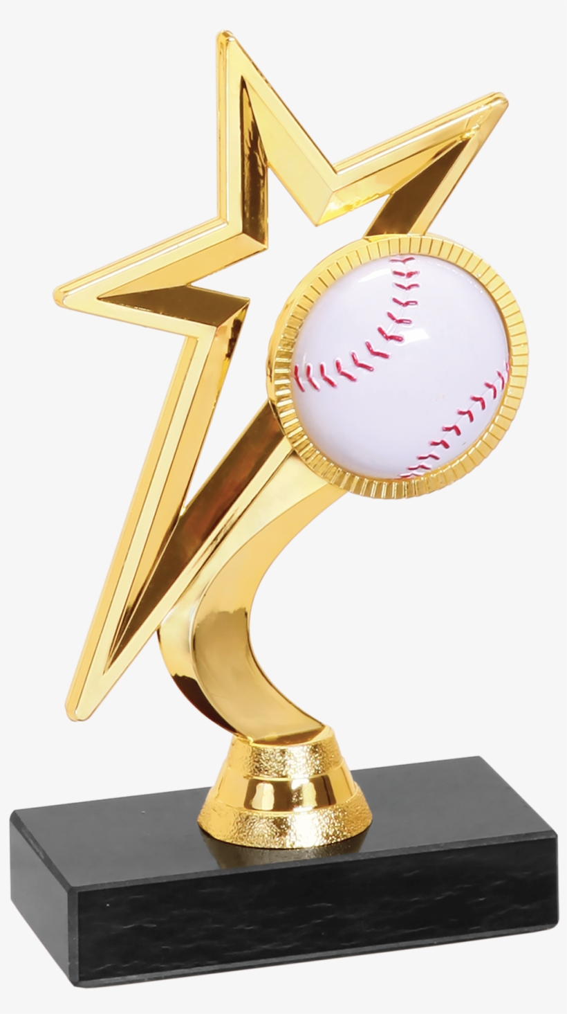 Gold Star Baseball/softball Figure Trophy - Marble, transparent png #325040