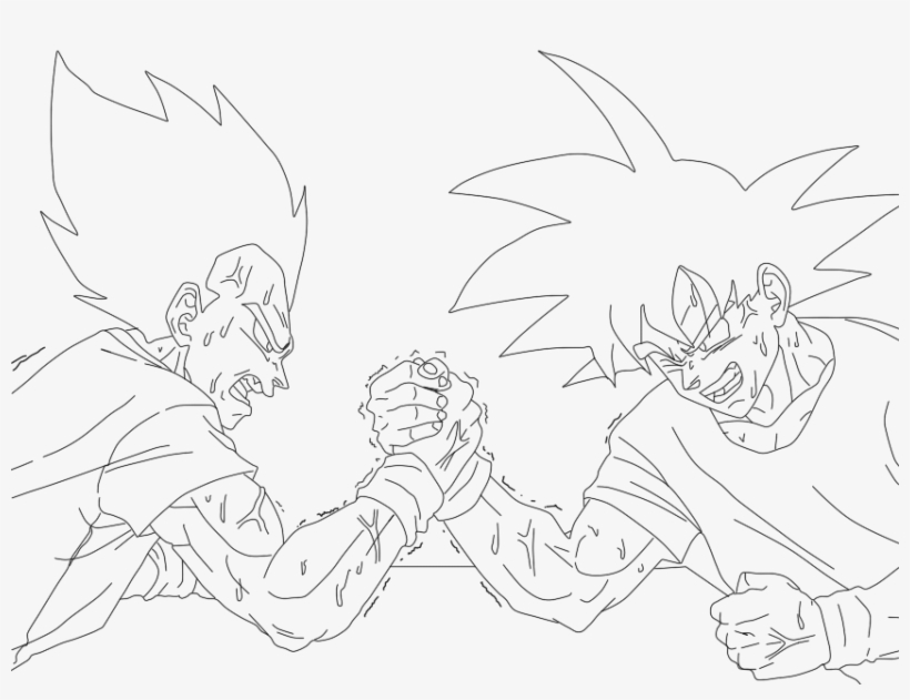 Goku E Vegeta By Blaackz - Line Art, transparent png #325428