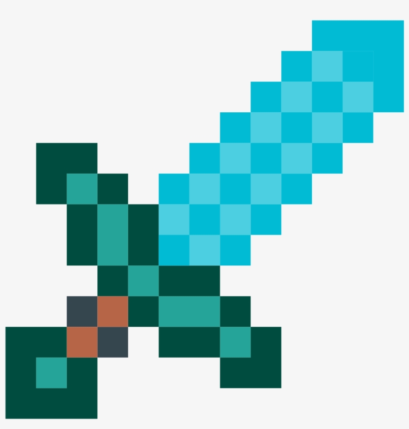 Minecraft Sword Icon - Diamond Sword Minecraft, transparent png #325672
