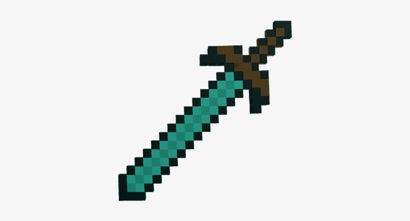 Minecraft Sword Vector - Minecraft Diamond Sword, transparent png #326713
