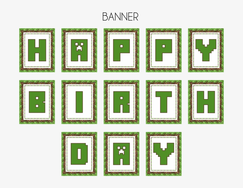 Lofty Printable Minecraft Pictures Free Printables - Minecraft Free Party Banner Printable, transparent png #326865