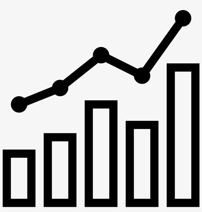 Png Black And White Stock Combo Chart Icon Free Download - Bar Graph Icon Vector, transparent png #326976