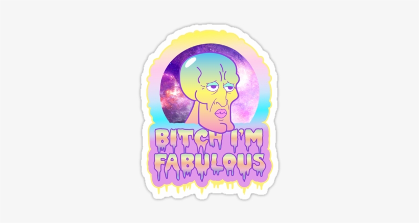 Fabulous Squidward By Amy Grace - Squidward Stickers, transparent png #327592