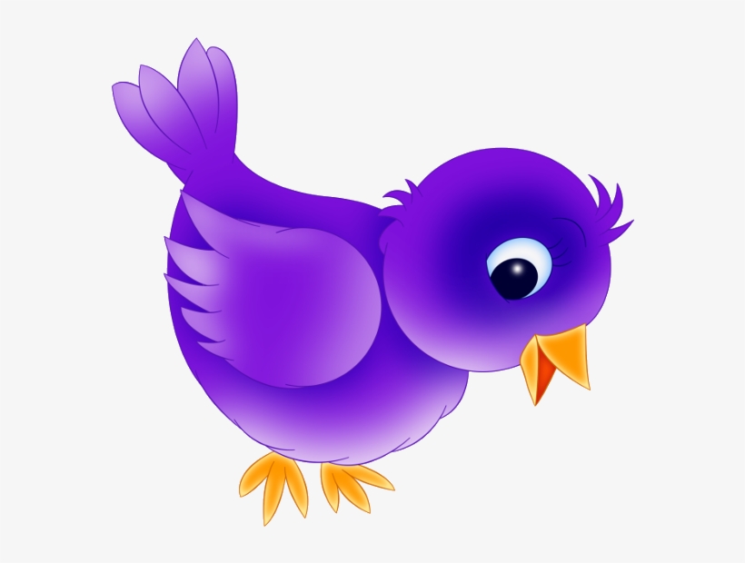 Finch Clipart Cute Bird - Purple Bird Cartoon, transparent png #327785