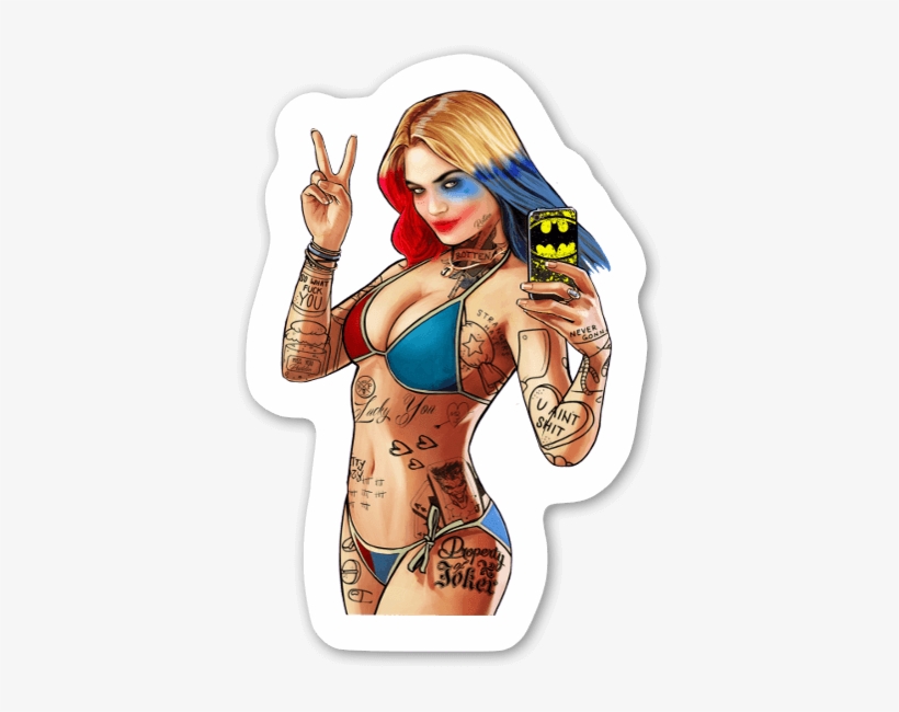 Harley Quinn Gta Style Sticker - Grand Theft Auto V Five Game Cheats, Hacks Mods Guide, transparent png #328093