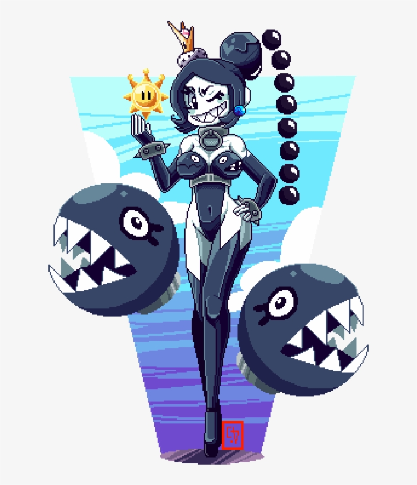 Chain Chompette Full Body Pixelart - Mario Super Crown Meme, transparent png #328407