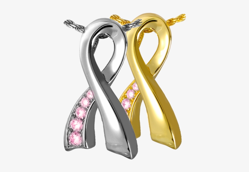 Breast Cancer Ribbon Pendant For Ashes - Cremation Jewelry: Arched Memorial Ribbon Pendant, transparent png #328472