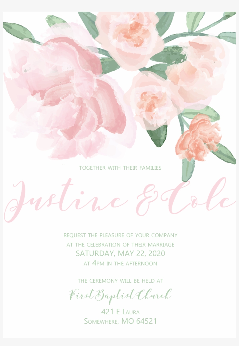 Watercolor Flower Invitations - Watercolor Painting, transparent png #328495