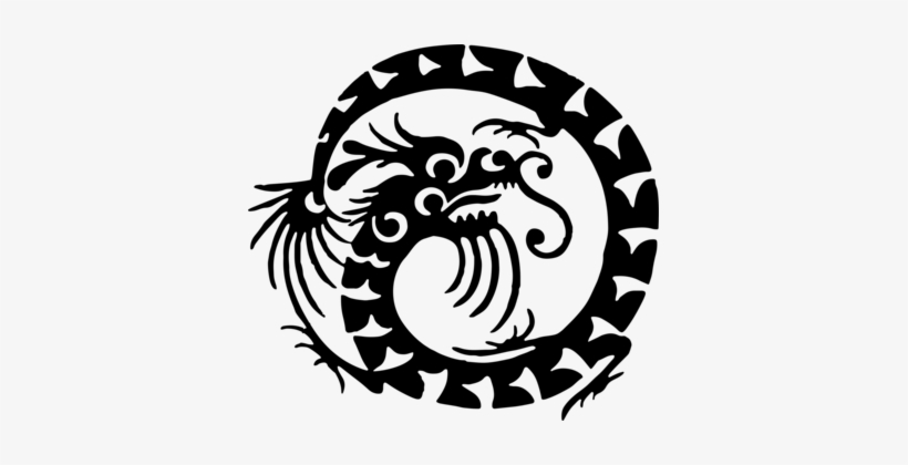 Chinese Dragon China Drawing Silhouette - Dragon Circular, transparent png #328666
