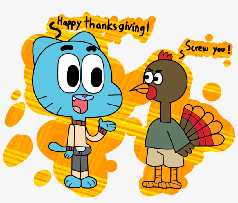 Happy Thanksgiving By Mannyg86-d8588xb - Amazing World Of Gumball Thanksgiving, transparent png #328706