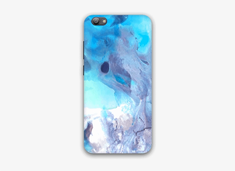 Blue Watercolor Marble Vivo V5 Mobile Case - Light Blue Abstract Marble Notebook, transparent png #329493