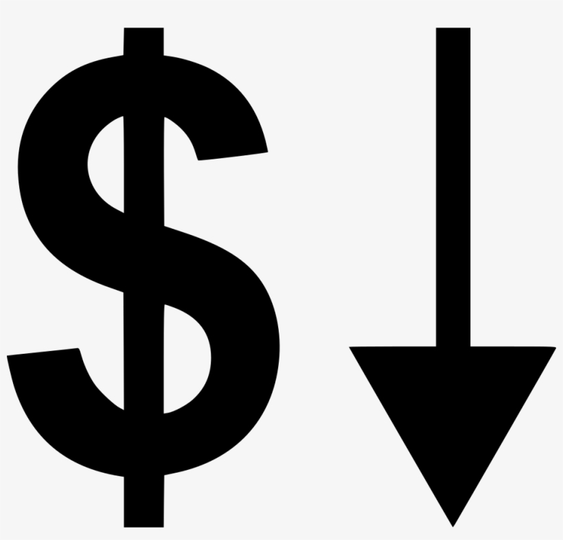 Investment Low Arrow Down Dollar Sign Comments - Icon, transparent png #329760