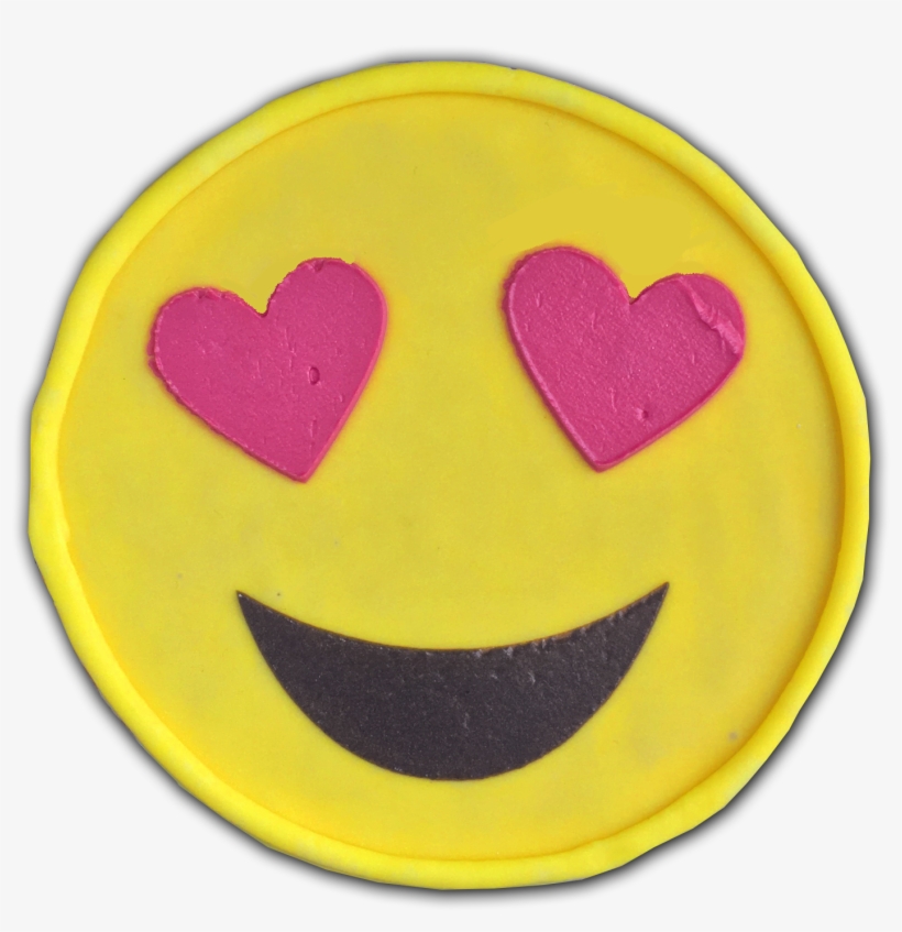 Heart Eyes Emoji Cookie - Emoji Pillow Pink Heart Eyes, transparent png #329854