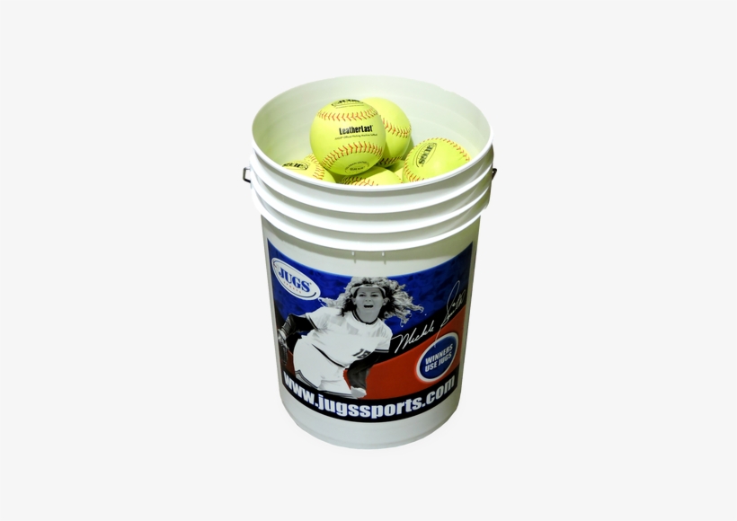 Bucket Of Jugs Leatherlast™ Softballs - Jugs Michele Smith Ball Bucket With Lid White, transparent png #3200281