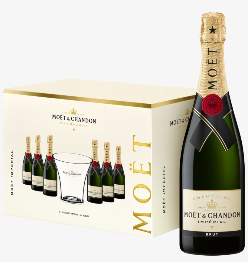 Möet & Chandon 6x750ml & Ice Bucket - Moet Champagne, transparent png #3200822
