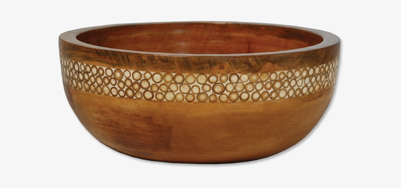 Natural Inlaid Mango Wood Salad Bowl - Bowl, transparent png #3201327