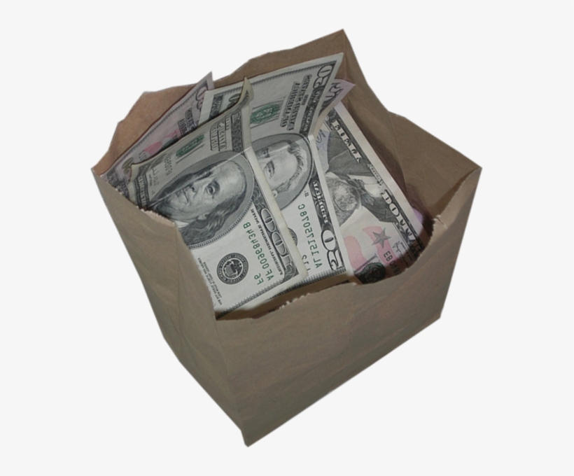 Brown Paper Bag Money - Crisp New 50 Dollar Bill Pink Orange Mirror Image, transparent png #3201518