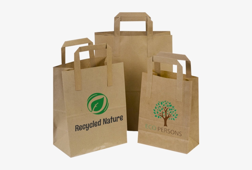 100% Recycled Paper Bags - Brown Paper Carrier Bags, transparent png #3201675