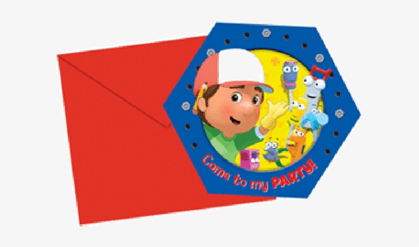 Invitations And Envelopes - 6 Handy Manny Folded Invitations, transparent png #3201903