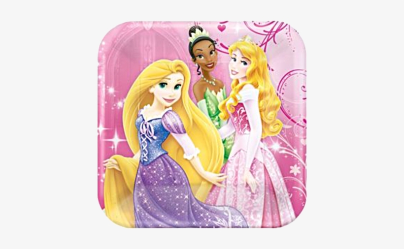 Disney Princess Sparkle Lunch Party Plates - Amscan Disney Princess 7" Cake Plates (8 Pack), transparent png #3202196