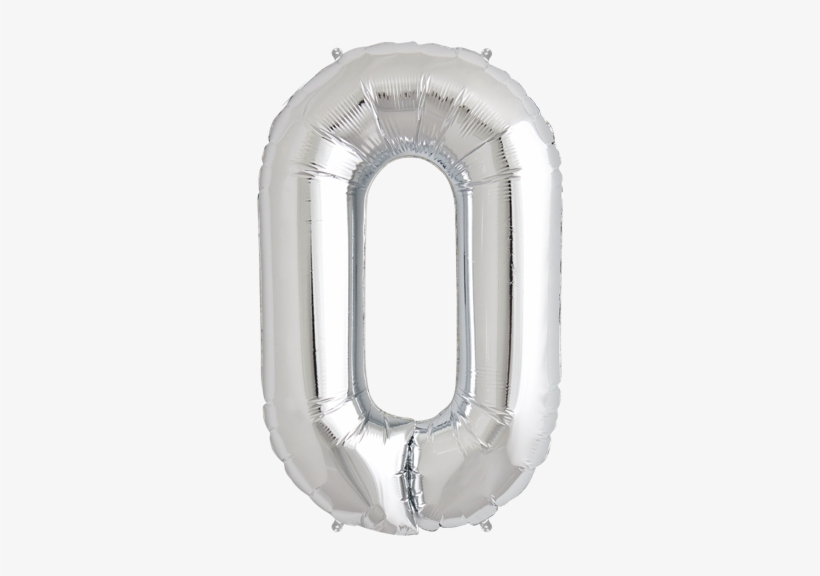 34" Silver Zero Foil Balloon - Silver Balloon Numbers Png, transparent png #3202590