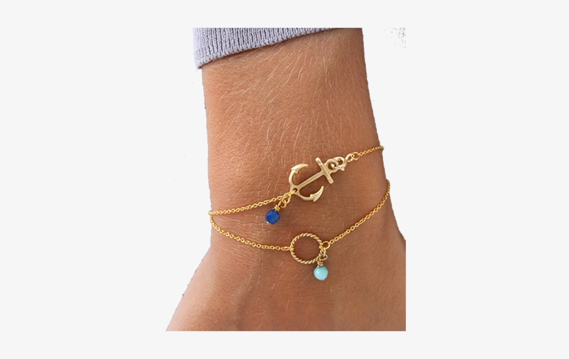 You'll Want To Show Off Your Love Of The Water With - Lizaslittlethings Anchor Bracelet - Blue Pendant Bracelet, transparent png #3202965
