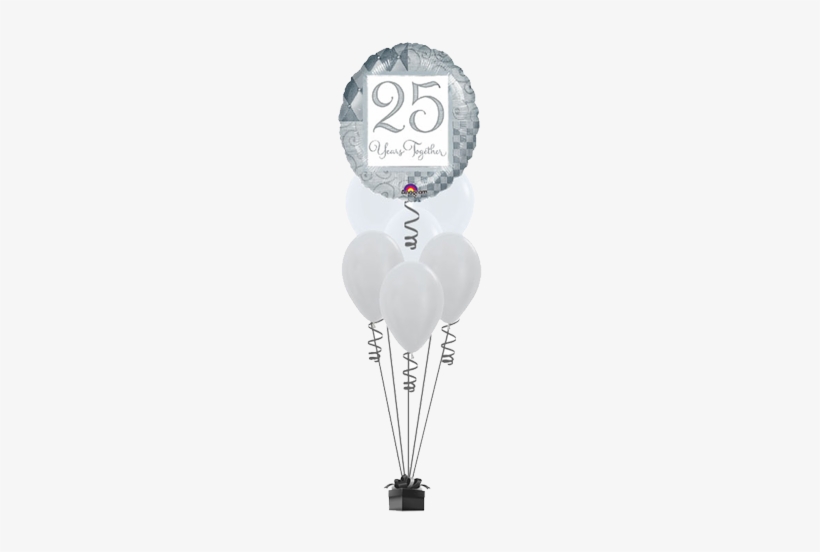 Silver Annv Active Balloon1 - 25 Years Together Mylar Balloon - 46cm, transparent png #3203044