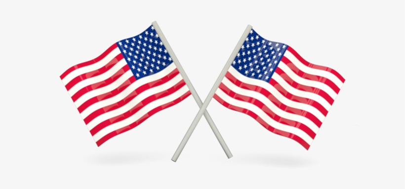 Two American Flags Crossed, transparent png #3203340