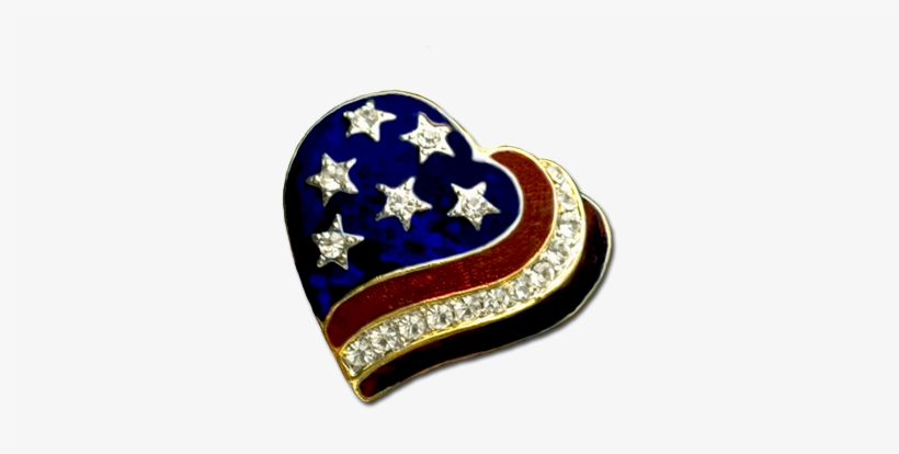 Heart Of A Patriot Brooch/pin - Patriotic Heart Brooch/pin, transparent png #3203583