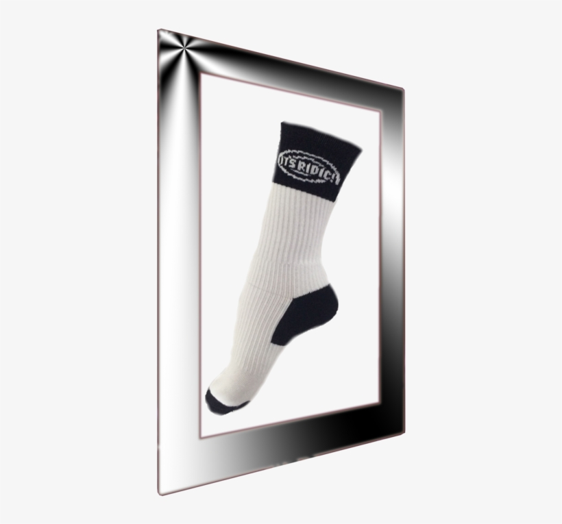 White And Black Crew Socks With Arch Support - Sock, transparent png #3204062