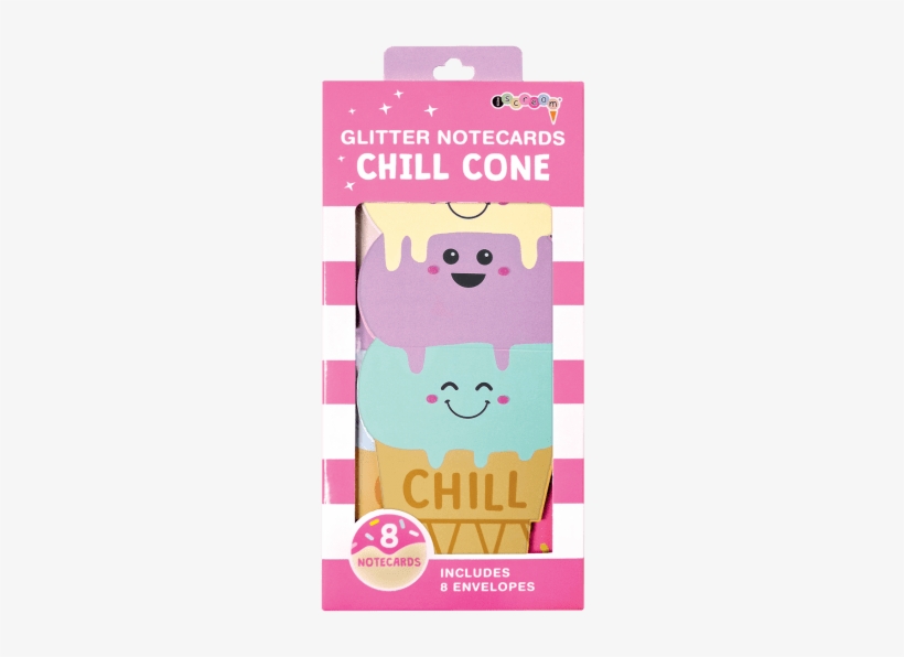 2018 Glitter Notecard - Iscream Chill Cone Glitter Notecards, transparent png #3205185