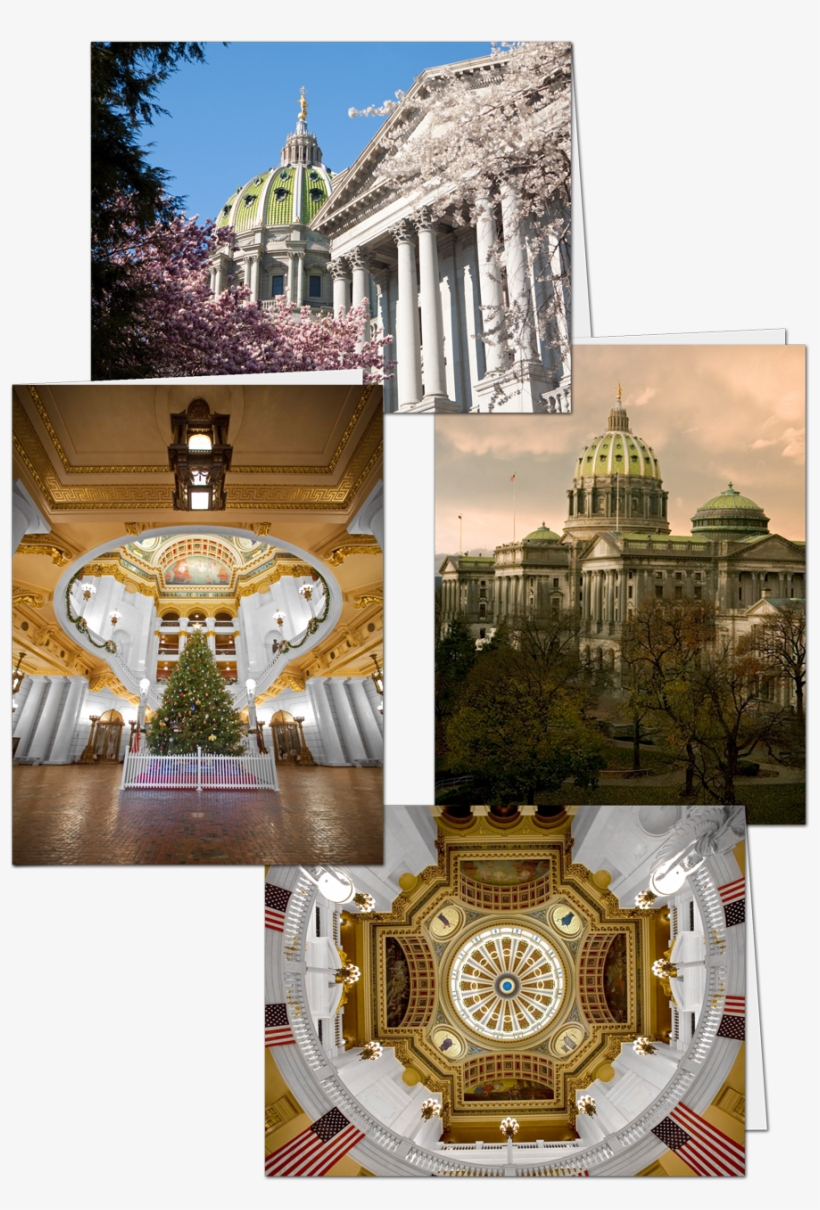 Pennsylvania Capitol Four Seasonal Note Card Set, transparent png #3205302