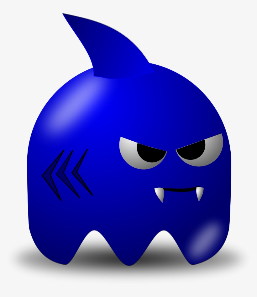 This Free Clipart Png Design Of Padepokan - Pac Man Ghost Blue, transparent png #3206361