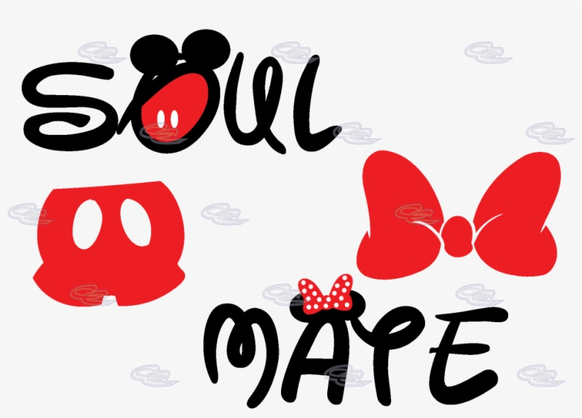 Soul Mate Mickey Mouse Pants Minnie Mouse Bow - Wall Sticker Hakuna Matata, transparent png #3206605