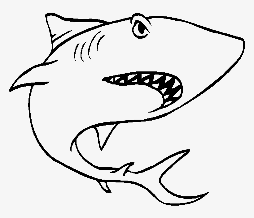 Shark Drawing Images At Getdrawings - Colouring Pages Of Shark, transparent png #3206606