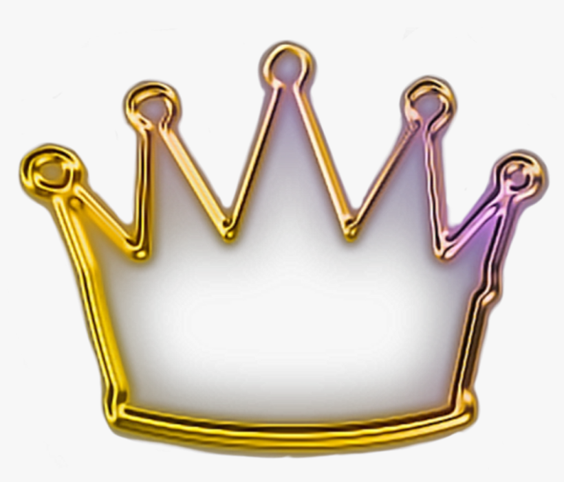 Crown Gold Golden Princess Glitter Neon Ftestickers - Gold, transparent png #3206658