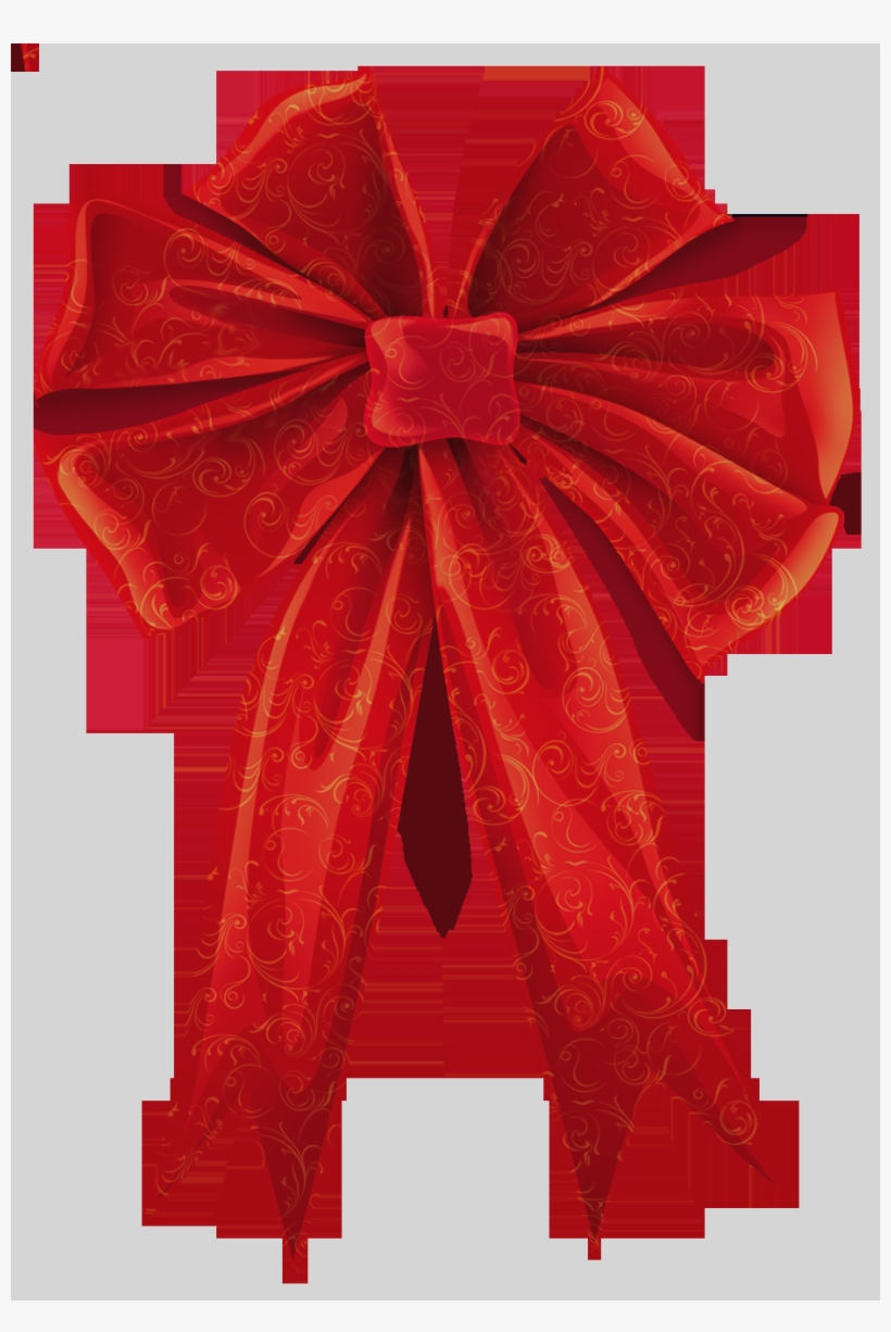 Christmas Red Gold Bow Png Clipart Christmas Bows And - Portable Network Graphics, transparent png #3206883