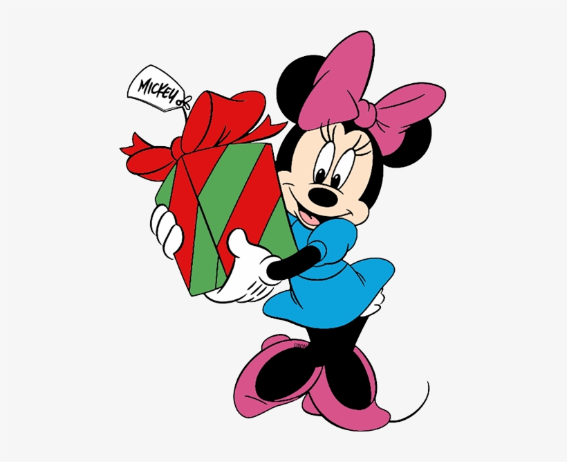 Minnie Mouse Clipart Presents - Minnie Mouse Christmas Clipart, transparent png #3206957