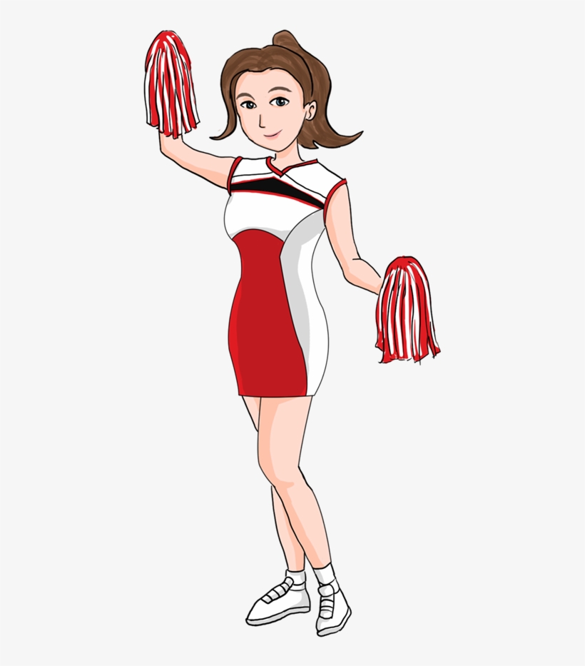 Cheerleader Png Transparent Image - Cartoon Cheerleader Empty Background, transparent png #3207193