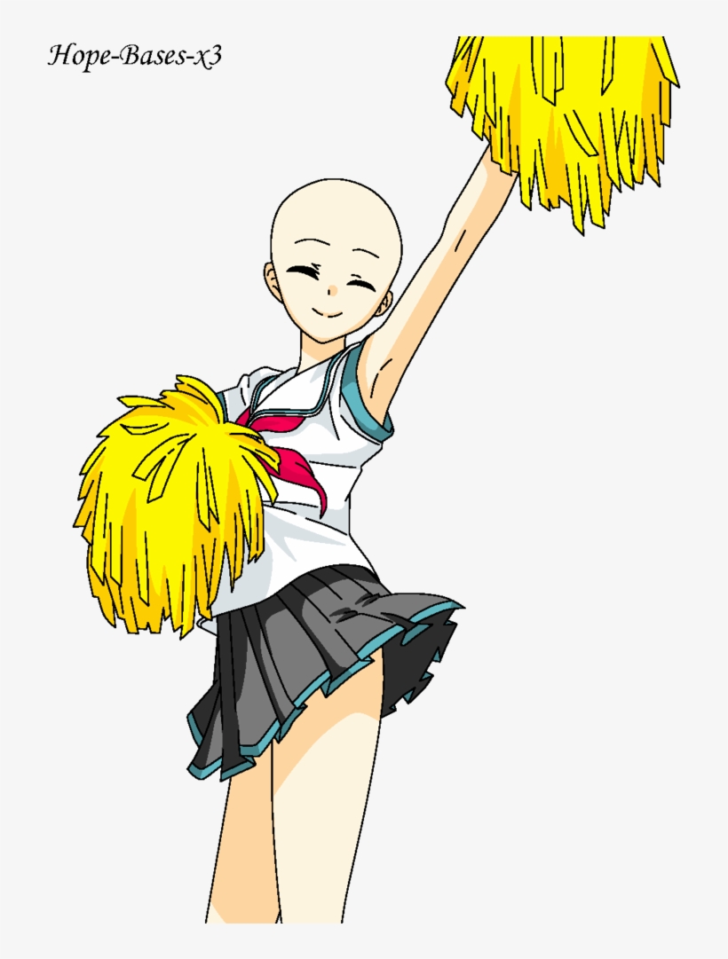 Cheerleader Clipart Cheerleading Base - Anime Girl Cheerleader Base, transparent png #3207884