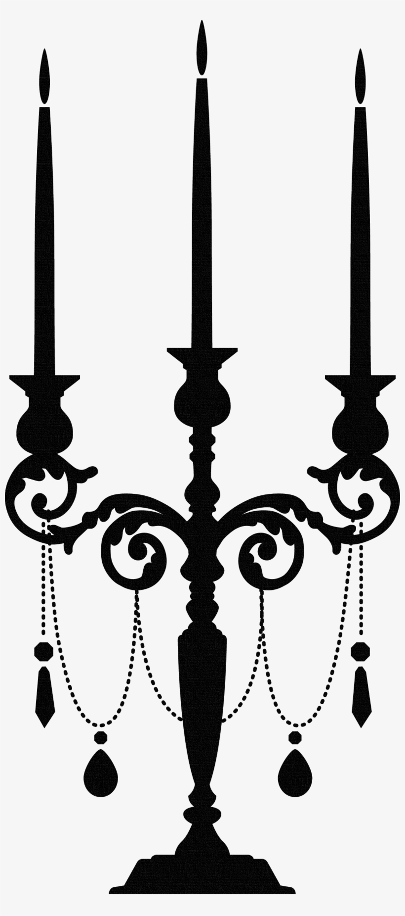 Chandelier Tattoo, Silhouette Clip Art, Vintage Clip - Candle Light Wall Sticker - Orange, transparent png #3208034