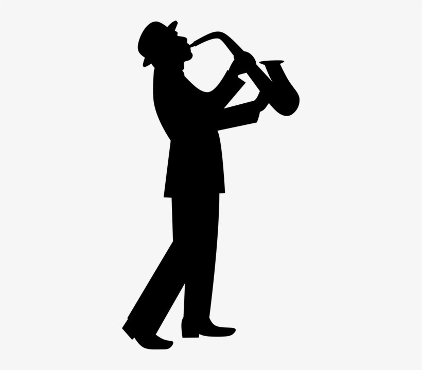 Silhouette Of Man Playing Saxophone, transparent png #3208106