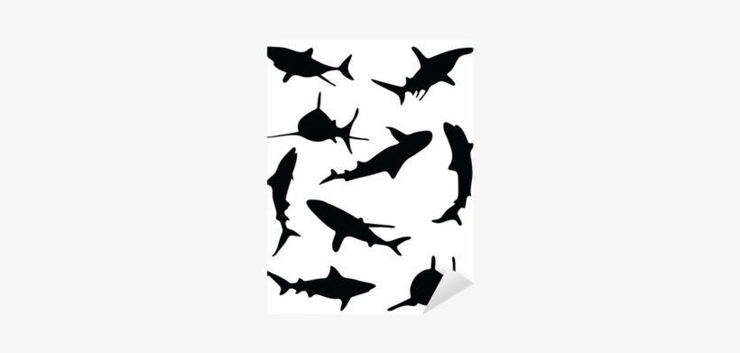 Sharks Silhouette-vector Illustration Sticker • Pixers® - Tiburones Silueta, transparent png #3208223