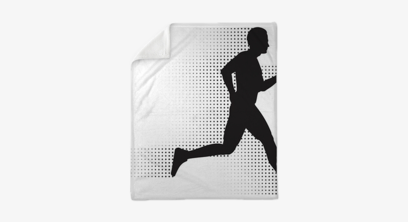 Vector Running Man Silhouette & Halftone Trail - Running Man Silhouette, transparent png #3208226
