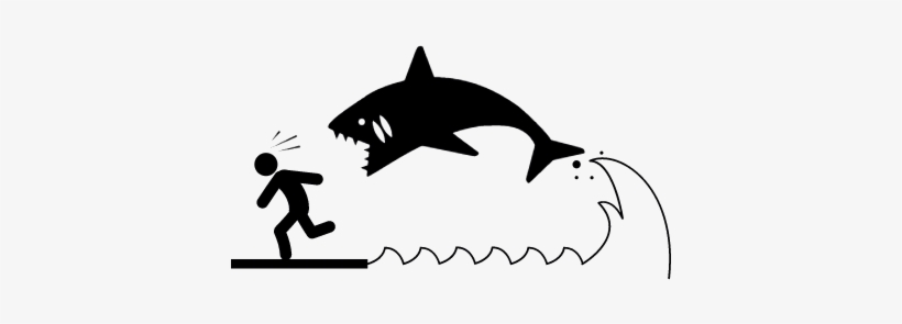 Shark Attack Vector - Shark Attack Stick Figure, transparent png #3208345