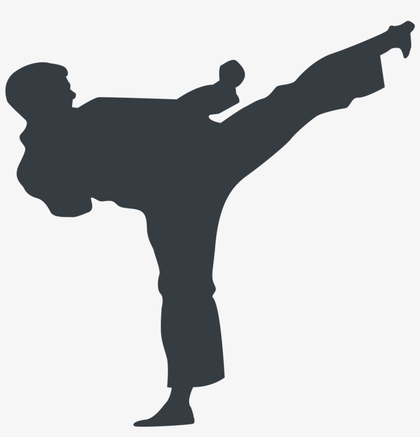 Athlete Silhouette - Karate Kicker Pillow Case, transparent png #3208784