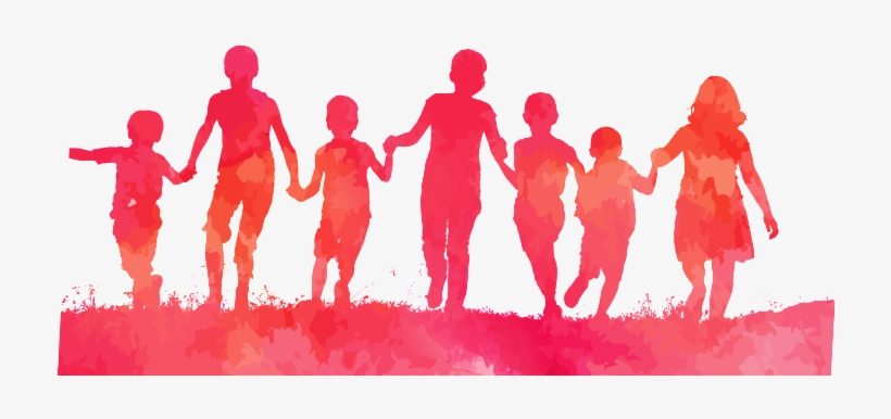 Character Silhouette Png - 大手 牵 小手 彩色, transparent png #3208816