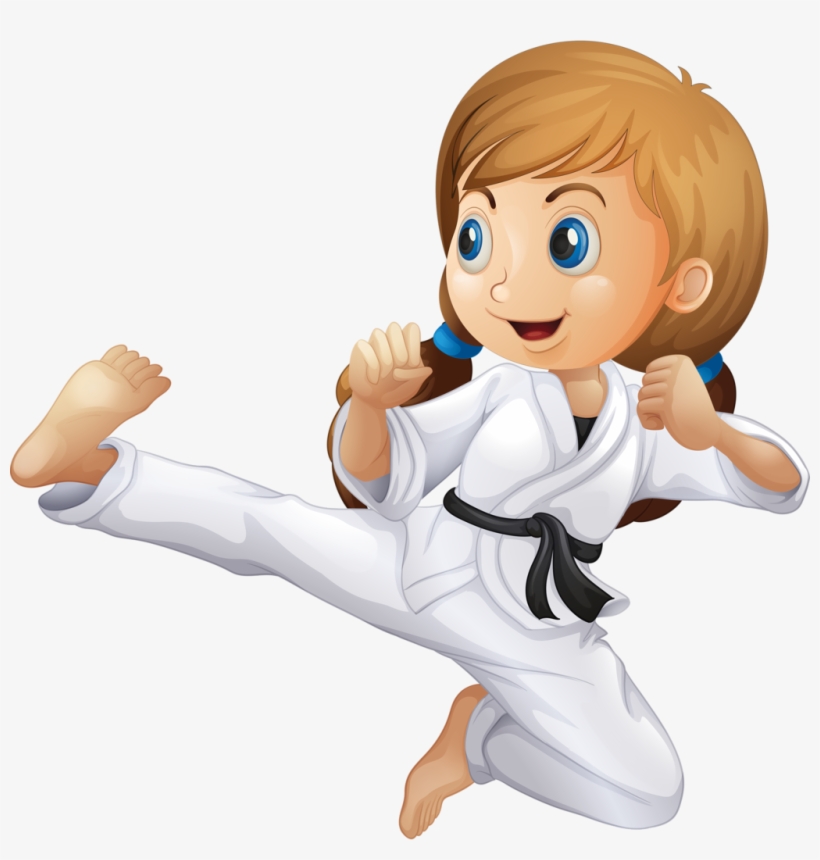 Karate Girl Silhouette Cuttable Design Cut File Vector - Karate Girl Cartoon, transparent png #3208861
