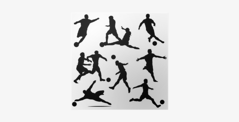 Various Vector Soccer Player Silhouettes Poster • Pixers® - Desenhos Para Tattoo Futebol, transparent png #3208963